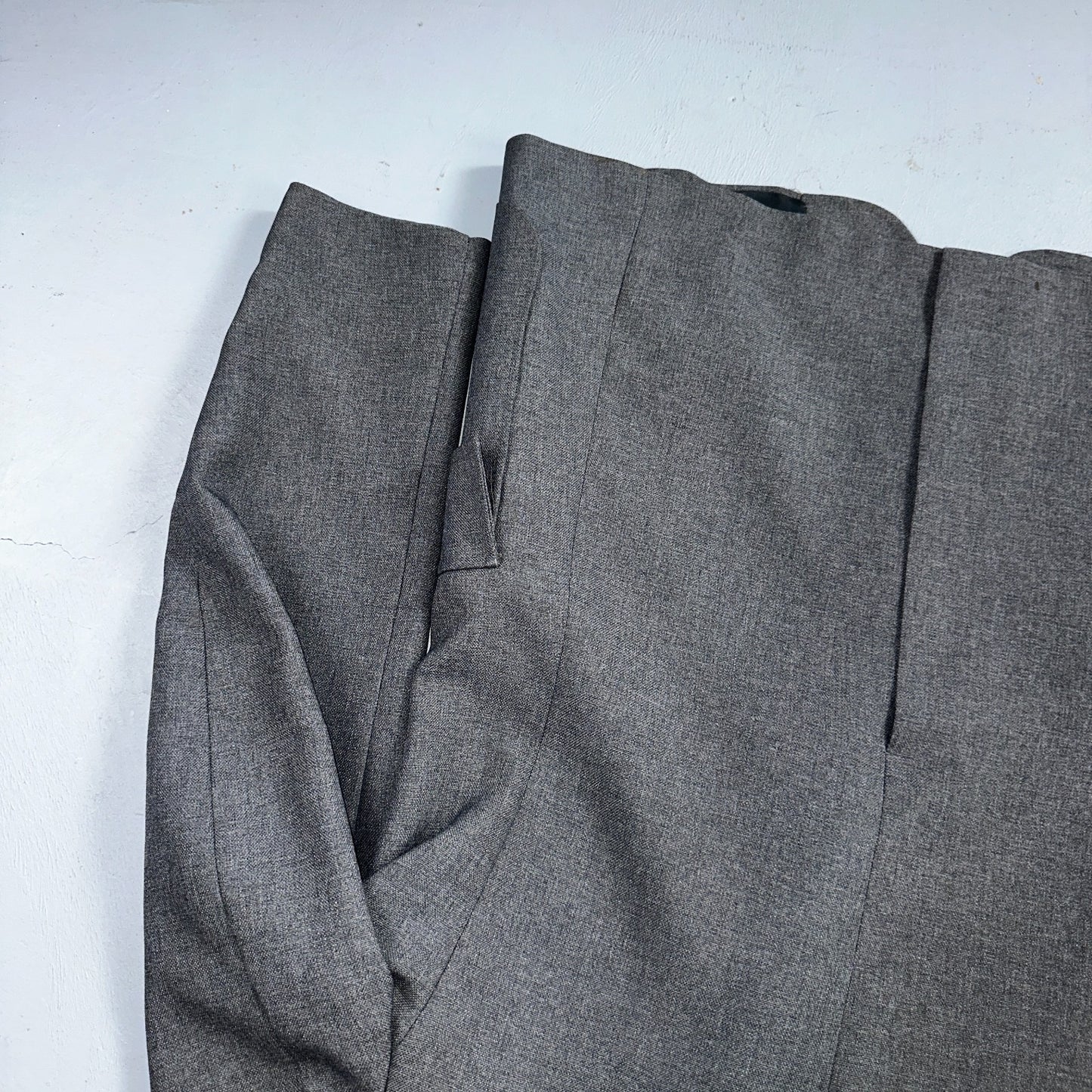 VTG Mens 2 PC Suit 44L Jacket Coat Vest Gray Levis Panatela Wool 80s