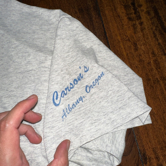 Oregon Trail Moon Howling Wolves Vintage T Shirt Albany Cute Funny Humor Joke