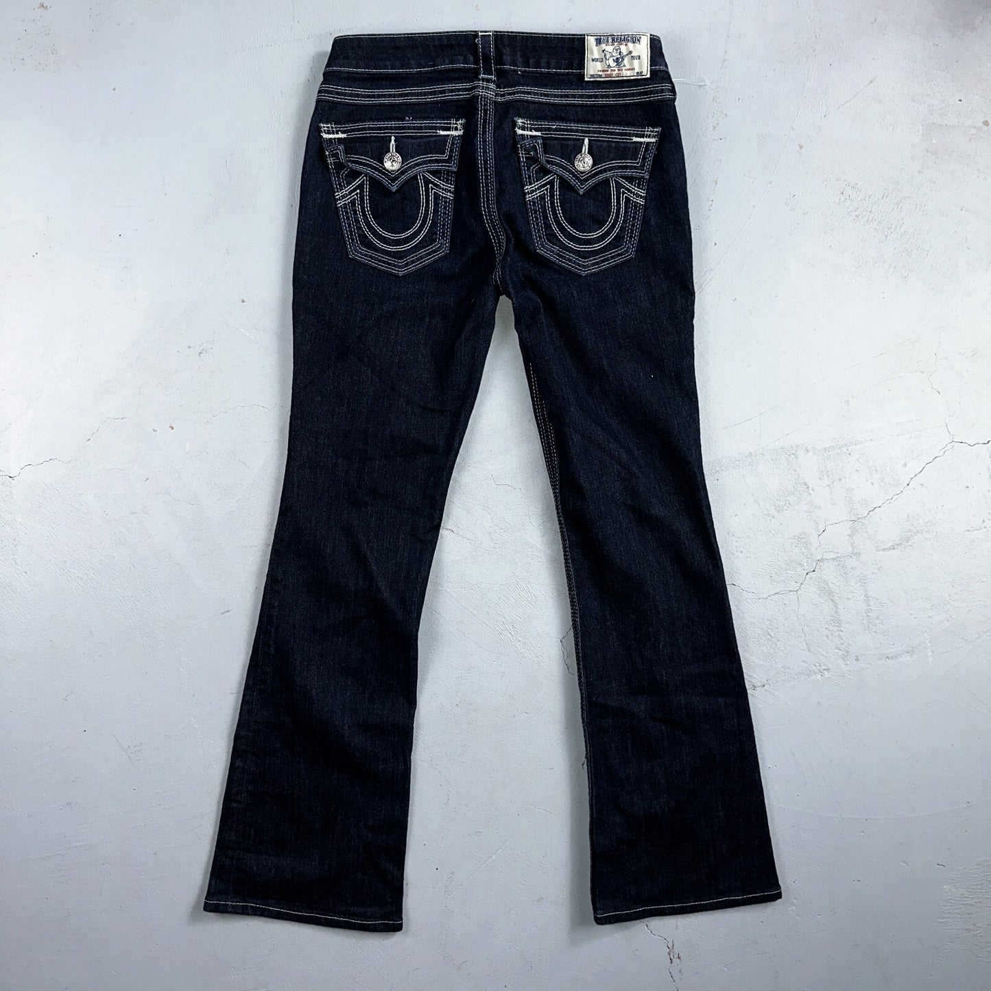 True Religion Jeans Womens 29 Boot Cut Low Rise Dark Stretch Y2K VTG USA 29x30