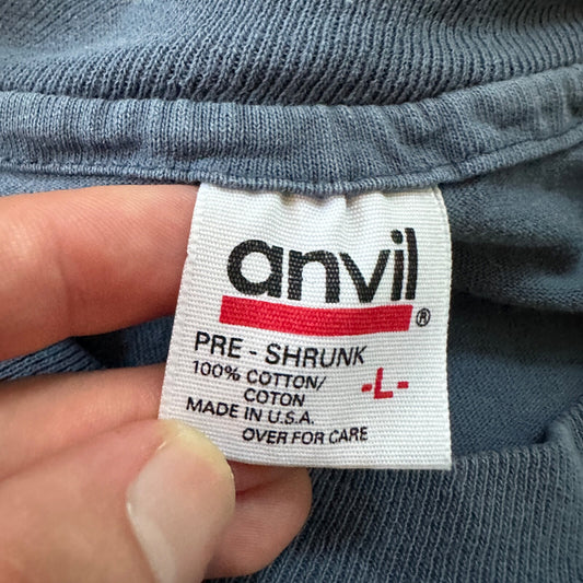 Arizona Anvil 90s Vintage T Shirt City Phoenix Travel USA Large Blue Lizard Sun