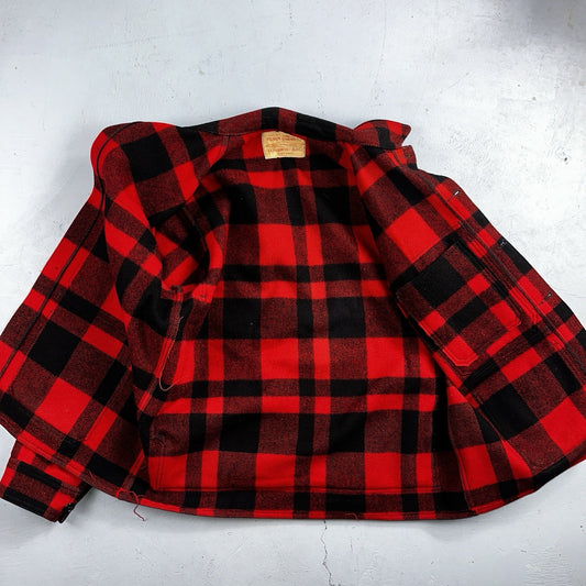 Filson Union 1940s Wool Mackinaw Cruiser Jacket Red Plaid VTG USA 40s 50s Rare