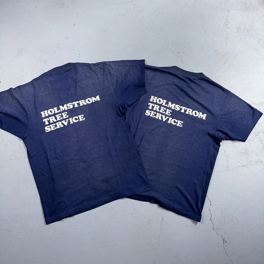 Holmstorm Tree Service Lot of 2 VTG T Shirt 1980s 80s Single Stitch Oregon Navy