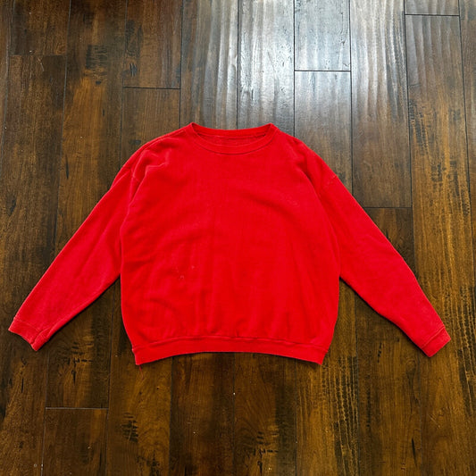 VTG 1960s Rockabilly Sweatshirt Sweater 60s 70s Blank Basic Afterhood USA Red 2