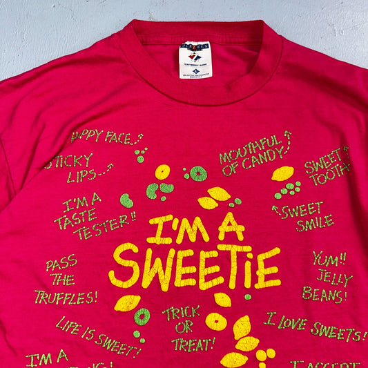 Halloween Pink Quote Funny VTG T Shirt Y2K Sweetie Candy Cute USA Scary Text