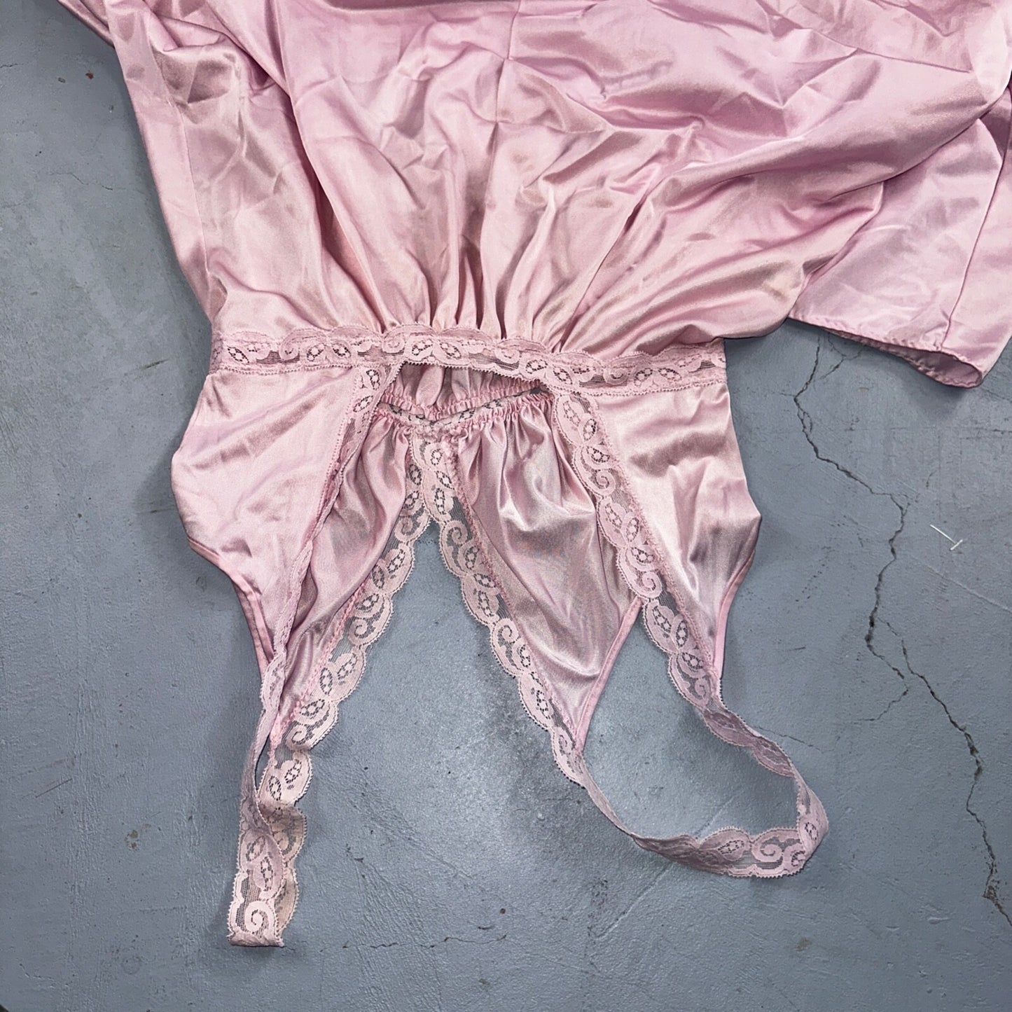 Vintage 1970s Olga Lingerie Slip Dress Sleepwear Full Sweep Nightgown Lace 70s