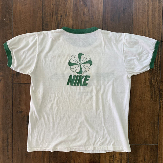 Vintage Nike T Shirt Mens 1978 Pre Trail Run Prefontaine Tee 70s Pinwheel Geisha
