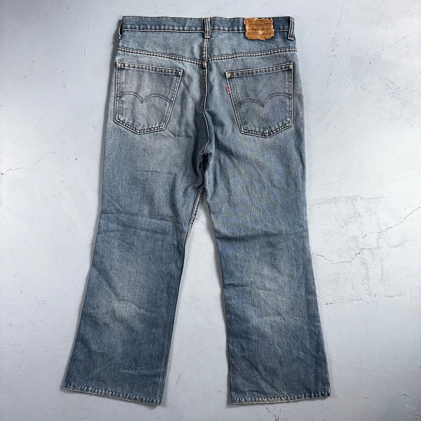 Levis 517 Vintage 80s USA Orange Tab Bootcut Flare Blue Worn Jeans Act 34x26