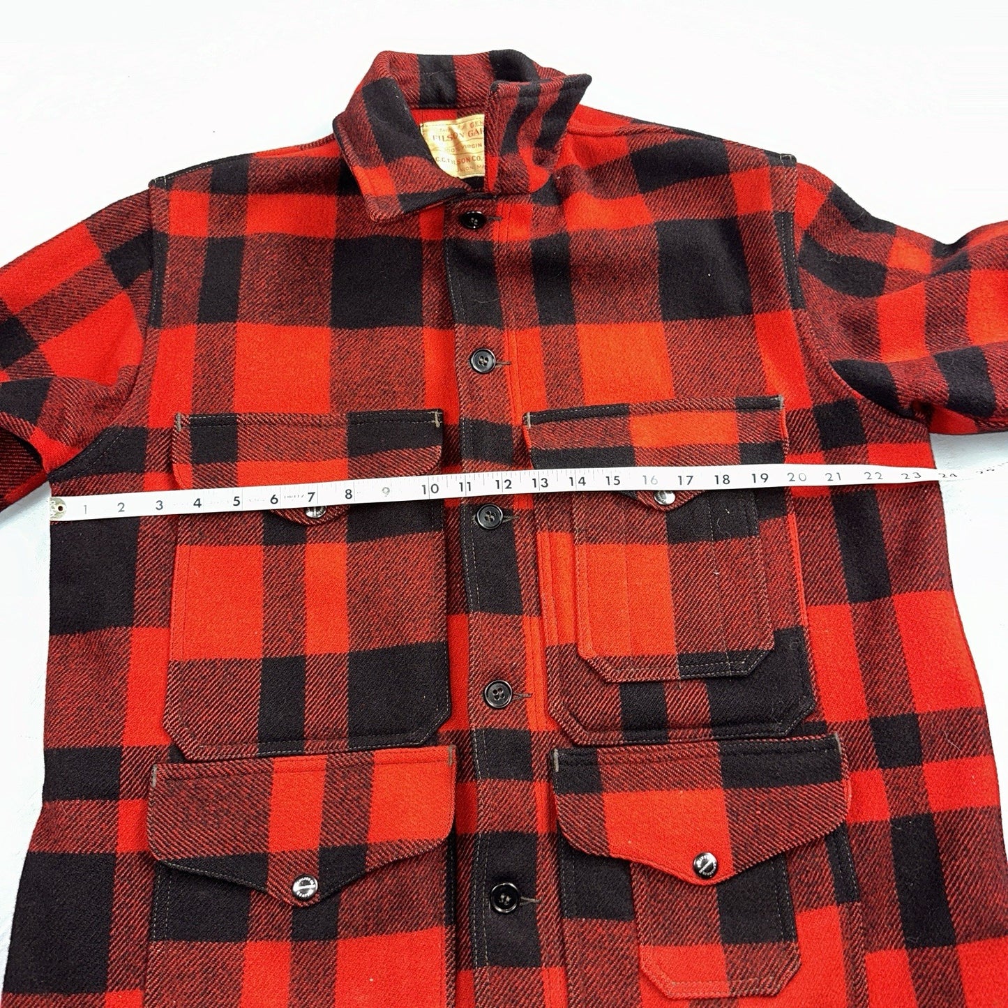 Filson Union 1940s Wool Mackinaw Cruiser Jacket Red Plaid VTG USA 40s 50s Rare