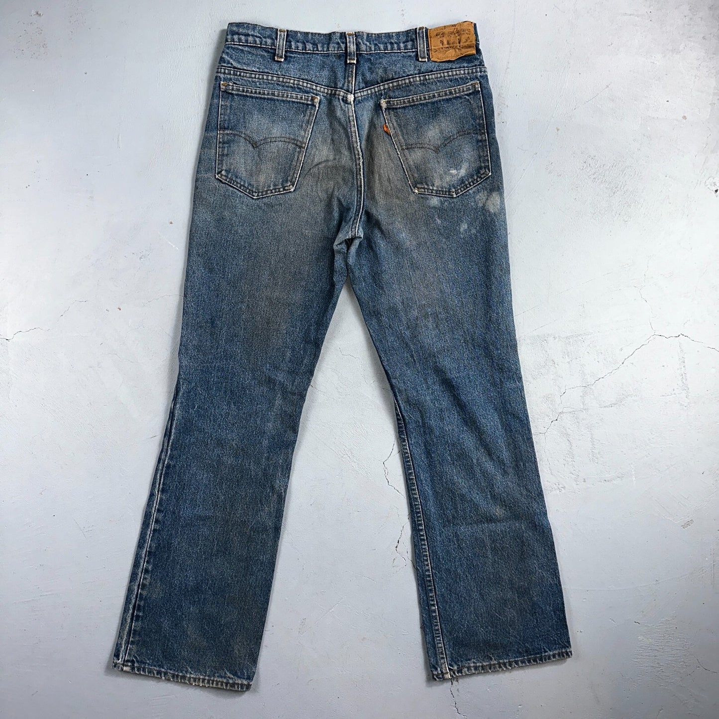 Levis 517 Vintage 80s USA Orange Tab Bootcut Flare Blue Worn Jeans Act 32x31