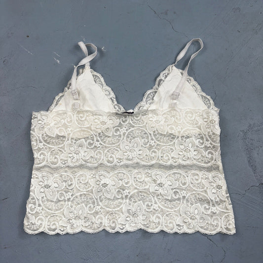 VTG 1970s AA Lingerie Slip Dress Sleepwear Full Sweep Nightgown Lace Hearts