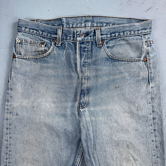 Levis 501 Vintage 90s USA XX Straight Leg Jeans Blue Light Wash 34x36 Act 32x32