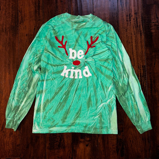 Be Kind Crazy Tye Dye Funny Christmas USA Vintage T Shirt Green Camo