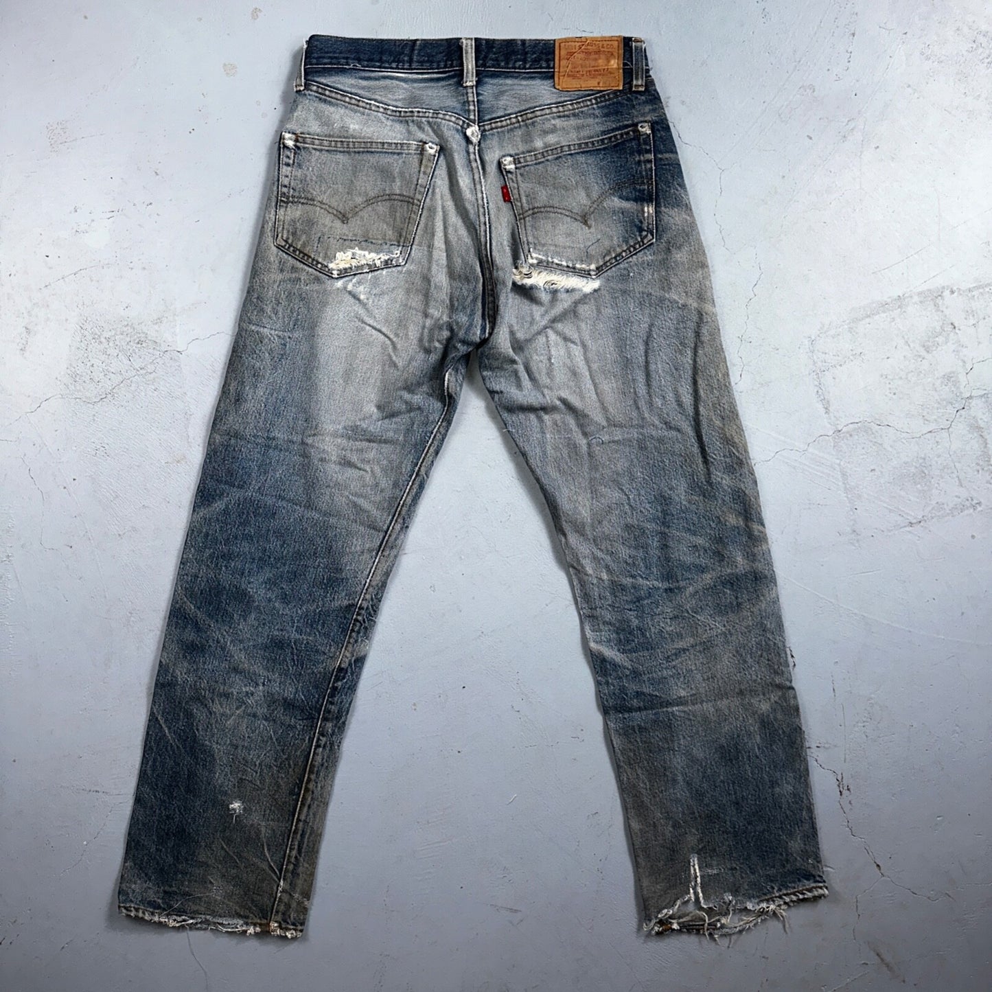 Levis 501 Vintage 80s Redline Selvedge USA XX Jeans Light Wash 34x34 Act 31x30