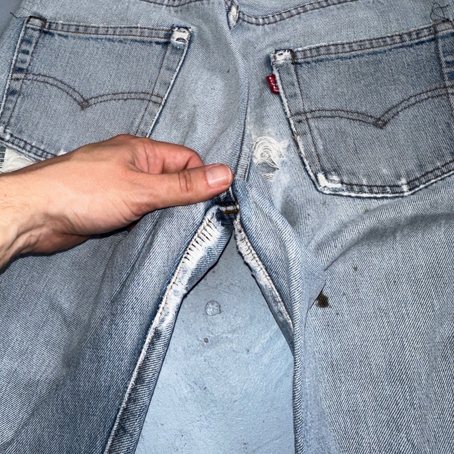 Levis 501 Vintage 80s Redline Selvedge USA XX Jeans Light Wash 30x34 Act 28X30
