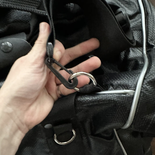 VTG North Face SKI Gear Duffle Gym Bag USA Made Leather Handle Rubber Coated 80s