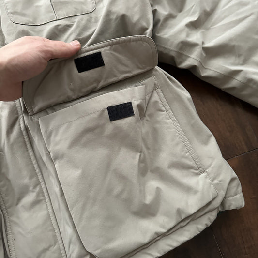 Vtg Eddie Bauer Mens L Goose Down Puffer Jacket Parka Coat Gore Tex Zip 80s 90s