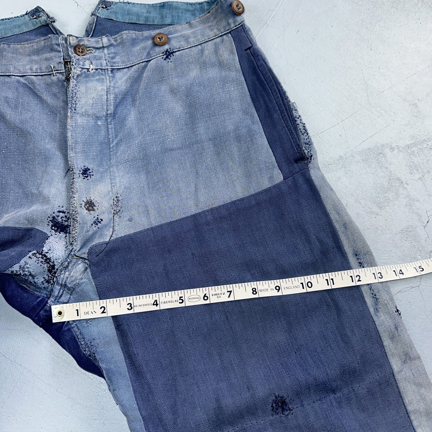 Vintage 1930s 1940s Buckleback Pants Denim Navy Blue Dungaree 30s 40s Rockabilly