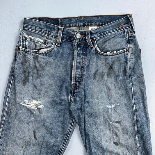 Levis 501 Vintage Y2K Mexico Straight Leg Jeans 31x32 90s Med Wash Act 30x30
