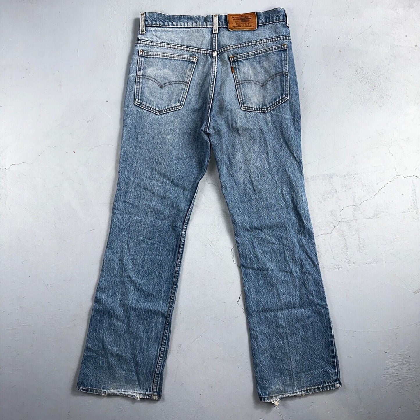 Levis 517 Vintage 80s USA Orange Tab Bootcut Flare Blue Worn Jeans Act 32x30