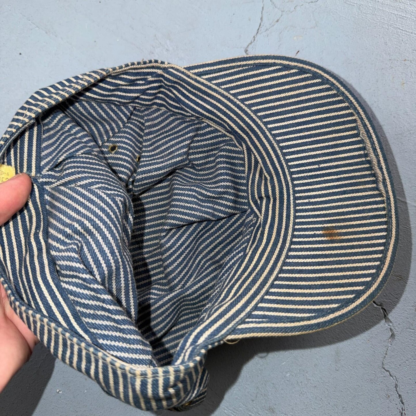 Pinstripe Union Conductor VTG Hat Cap Snapback Penneys Hickory Stipe 50s 60s