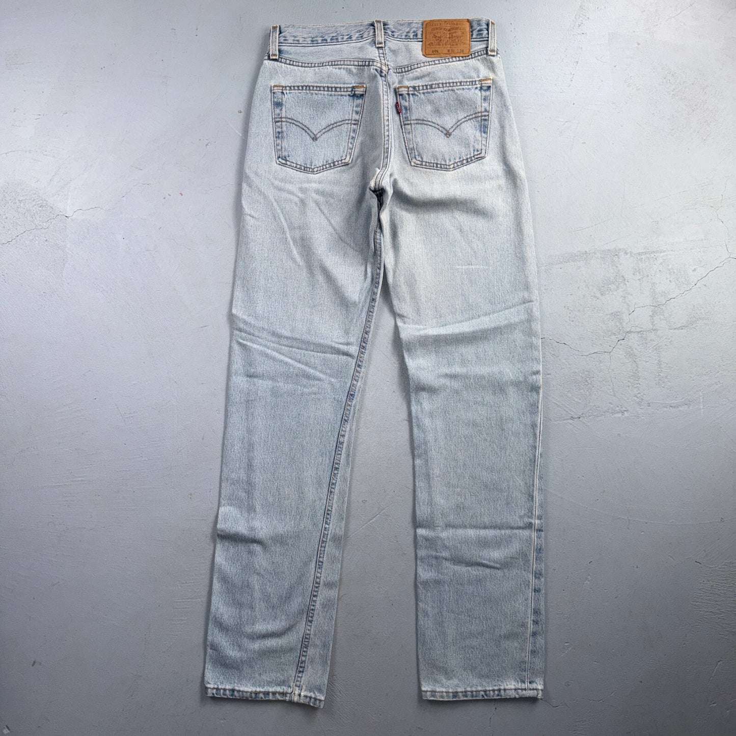 Levis 501 Vintage 90s USA XX Straight Leg Jeans Blue Light Wash 30x34 Act 29x32