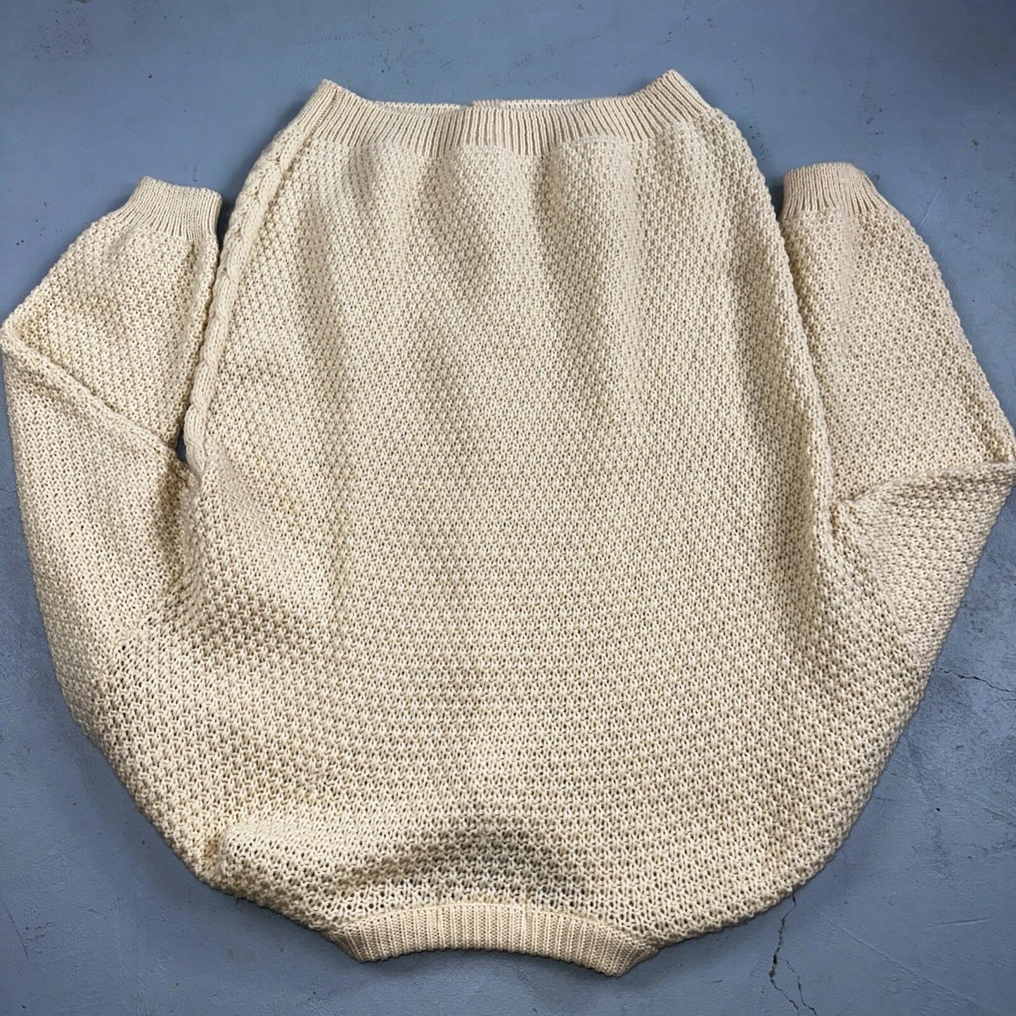 Highland Home Industries Cardigan Sweater VTG 70s Large Cable Knit Scotland Wool