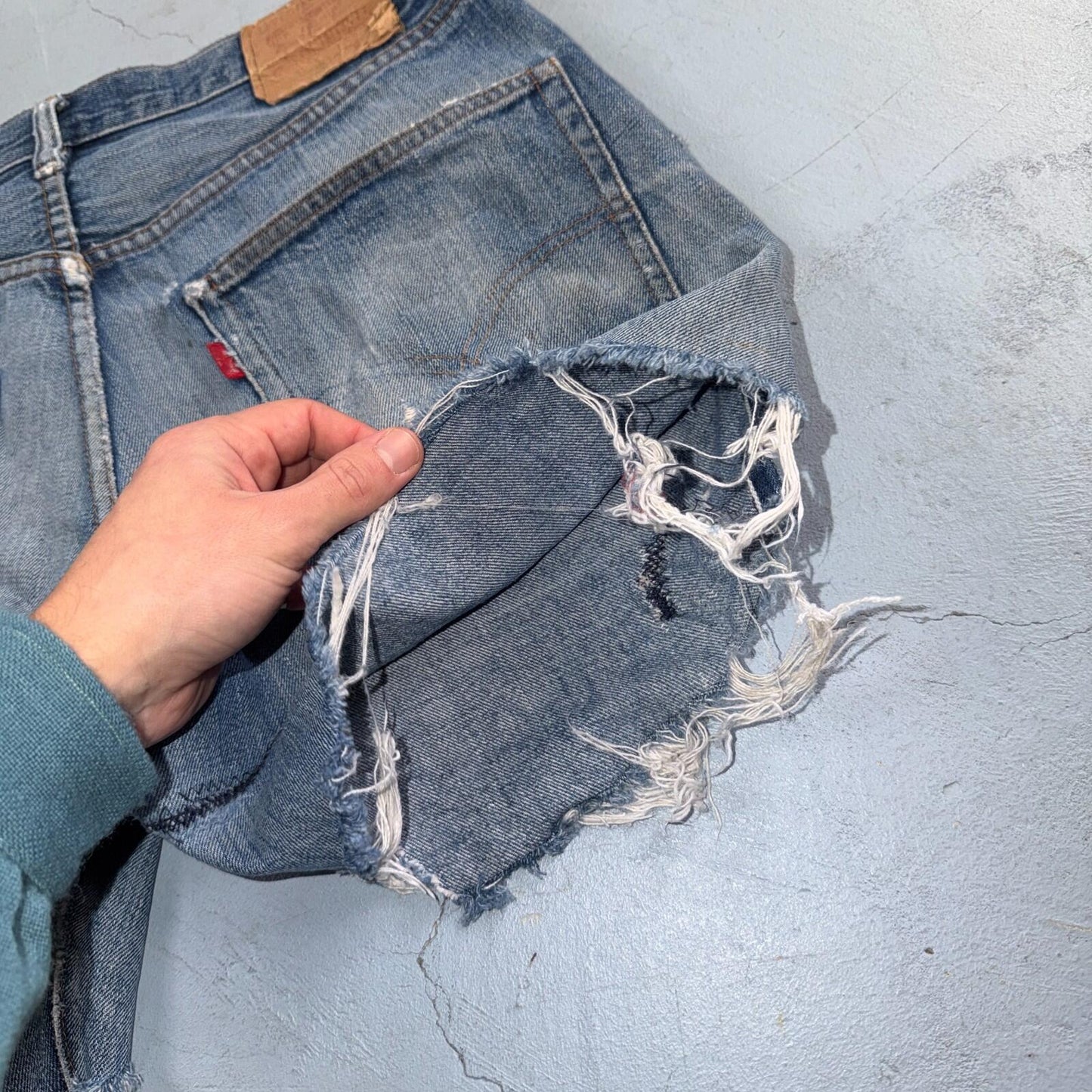 Levis 501 Vintage 70s SS Redline Selvedge USA XX Jeans Light Wash Shorts 31x5