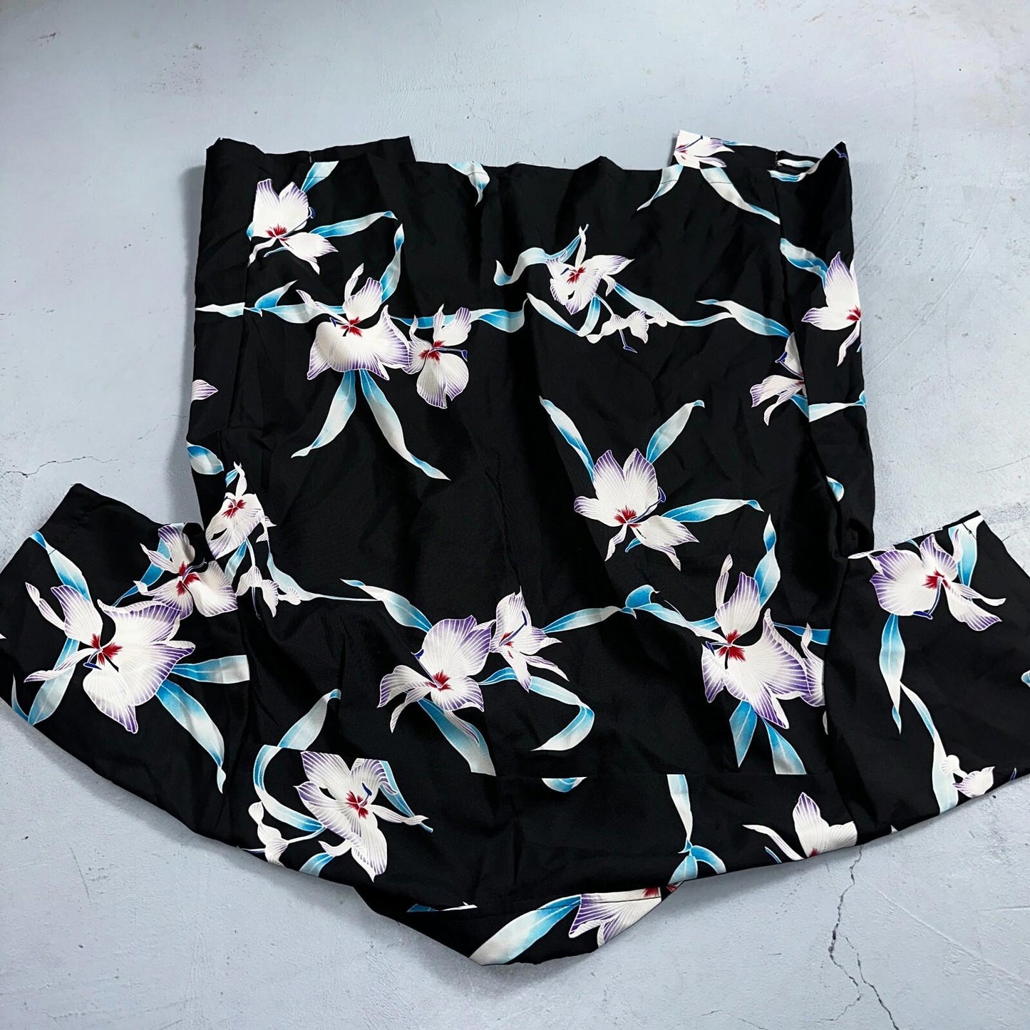 Hawaiian VTG Shirt Crop Rockabilly Floral Multi Color Robe 60s 70s Disco Hawaii