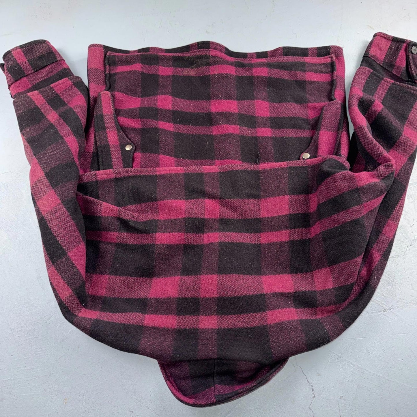 VTG 1950s Black Bear Purple Faded Double Mackinaw Wool Cruiser Jacket Filson 50s