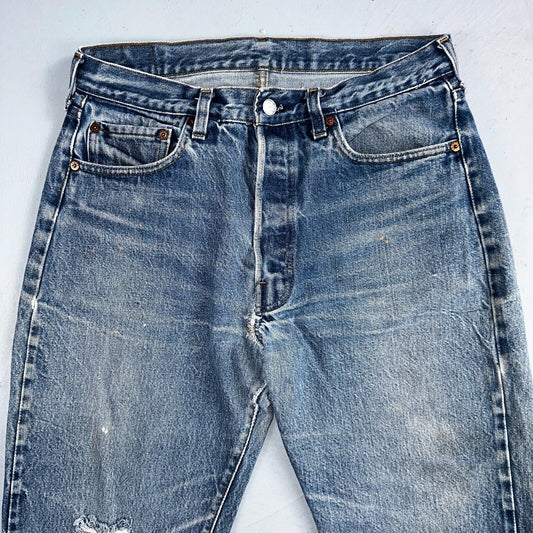 Levis 501 Vintage 80s Redline Selvedge USA XX Jeans Light Wash 35x36 Act 31x31