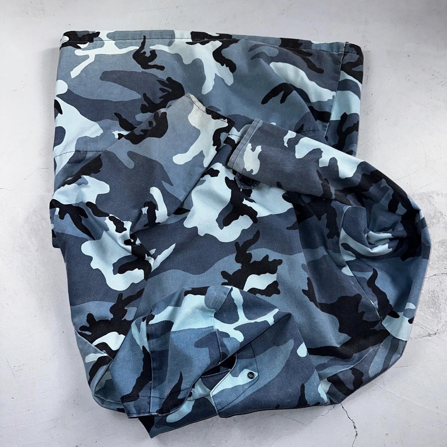 Military Snow Camo Winter Hooded Anorak Jacket Mens L Stock Alpha Industries