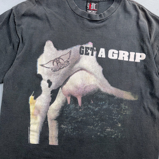Aerosmith Vintage 1993 Get A Grip Tour T Shirt Giant Black Original Band Music