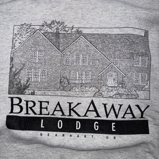 VTG Oneita Sweatshirt Mens XL Gray Travel USA Breakway Lodge Gearhart Oregon