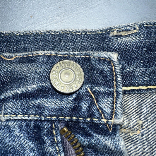 Vintage LEVIS 501XX Jeans Big E 1950s Redline Selvedge USA Jerky 40s Shorts Cut