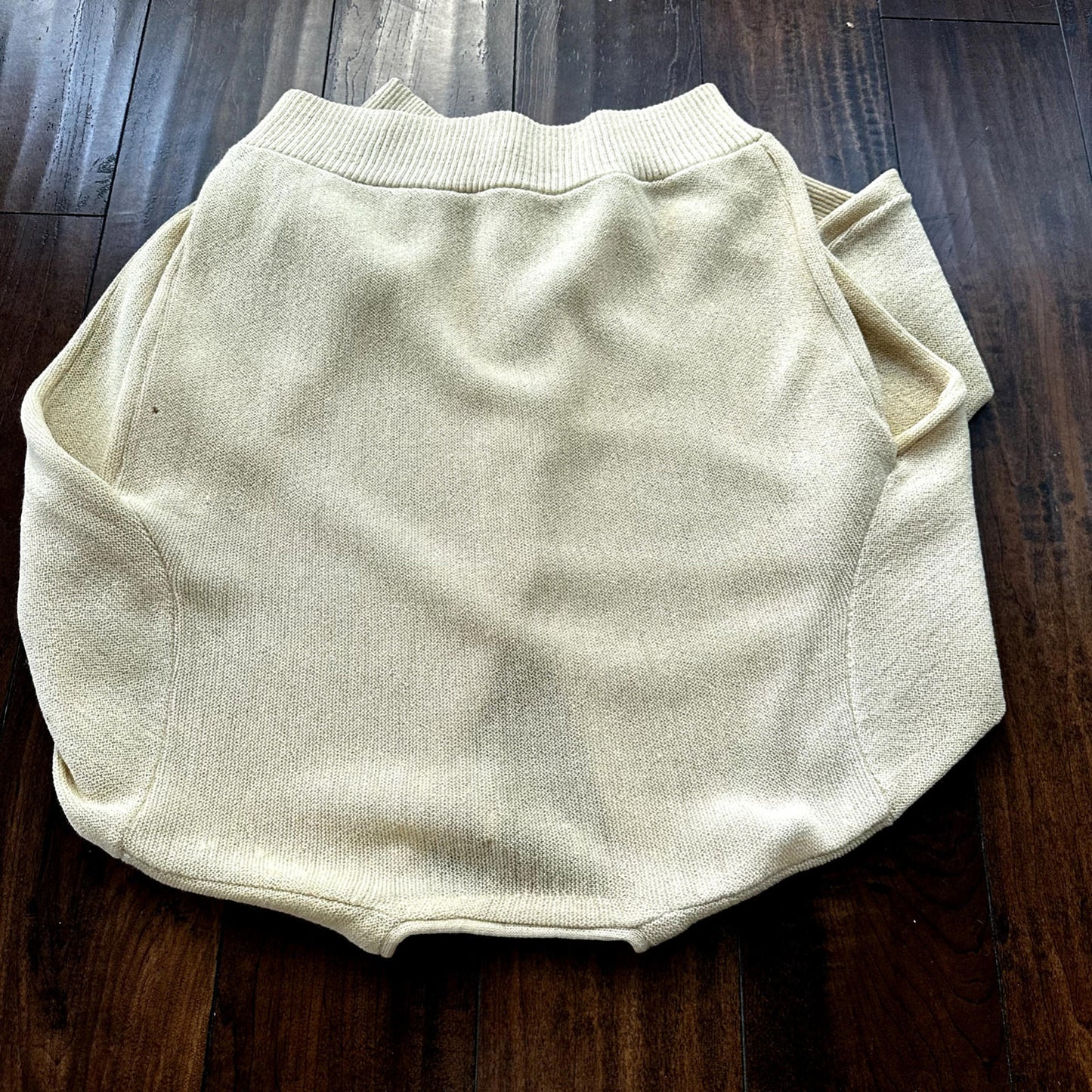 VTG 60s 70s Cardigan Sweater Alpaca Wool Kurt Cobain Cream Yellow Winter Cool