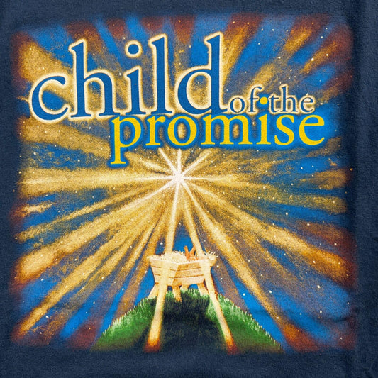 Jesus Christ Child of Promise VTG T Shirt 90s Y2K USA Born Cross Catholic Murina