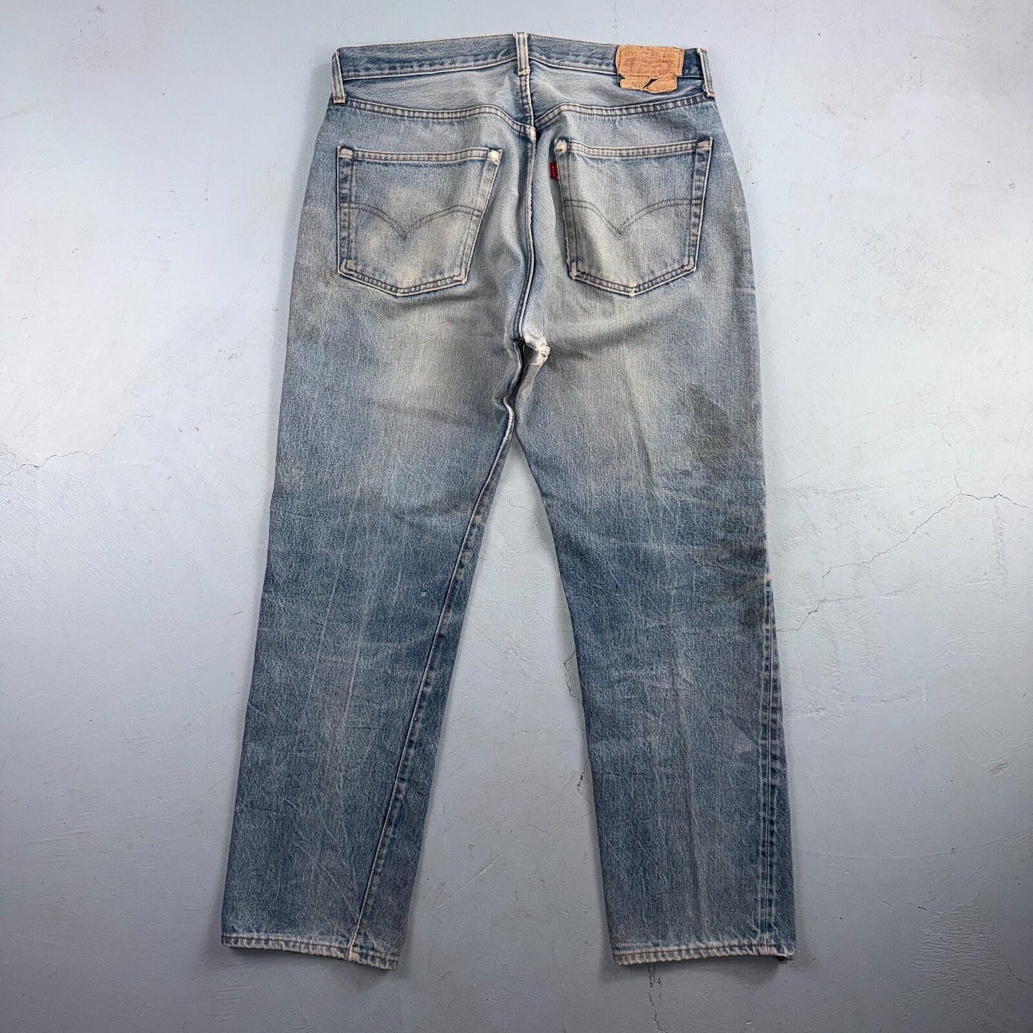 Levis 501 Vintage 80s Redline Selvedge USA XX Jeans Light Wash 36x34 Act 33x30