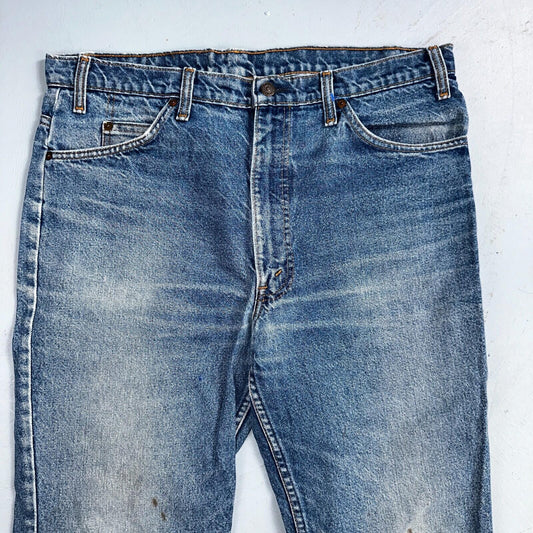 Levis 517 Vintage 90s Canada Orange Tab Bootcut Flare Blue Worn Jeans Act 38x30