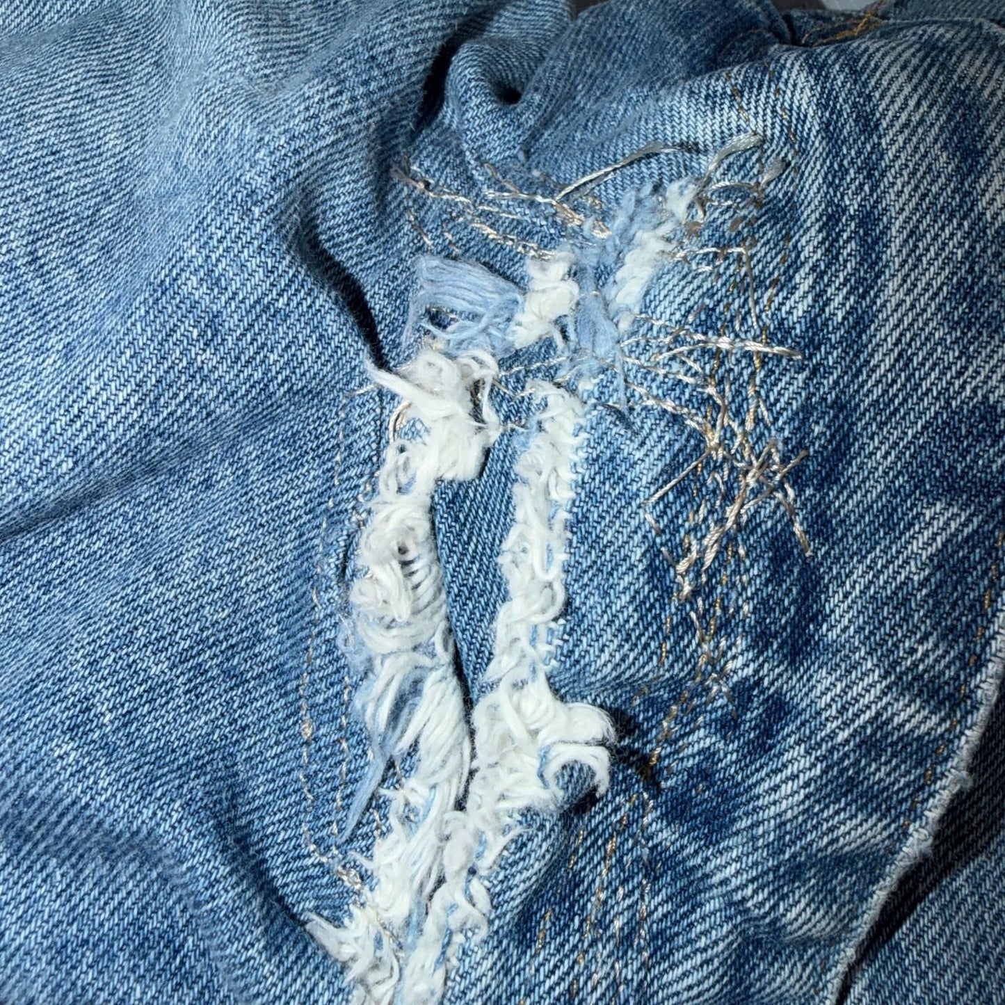VTG Carhartt Men’s B73 DST 36x32 Double Knee Denim Jeans Workwear Thrashed