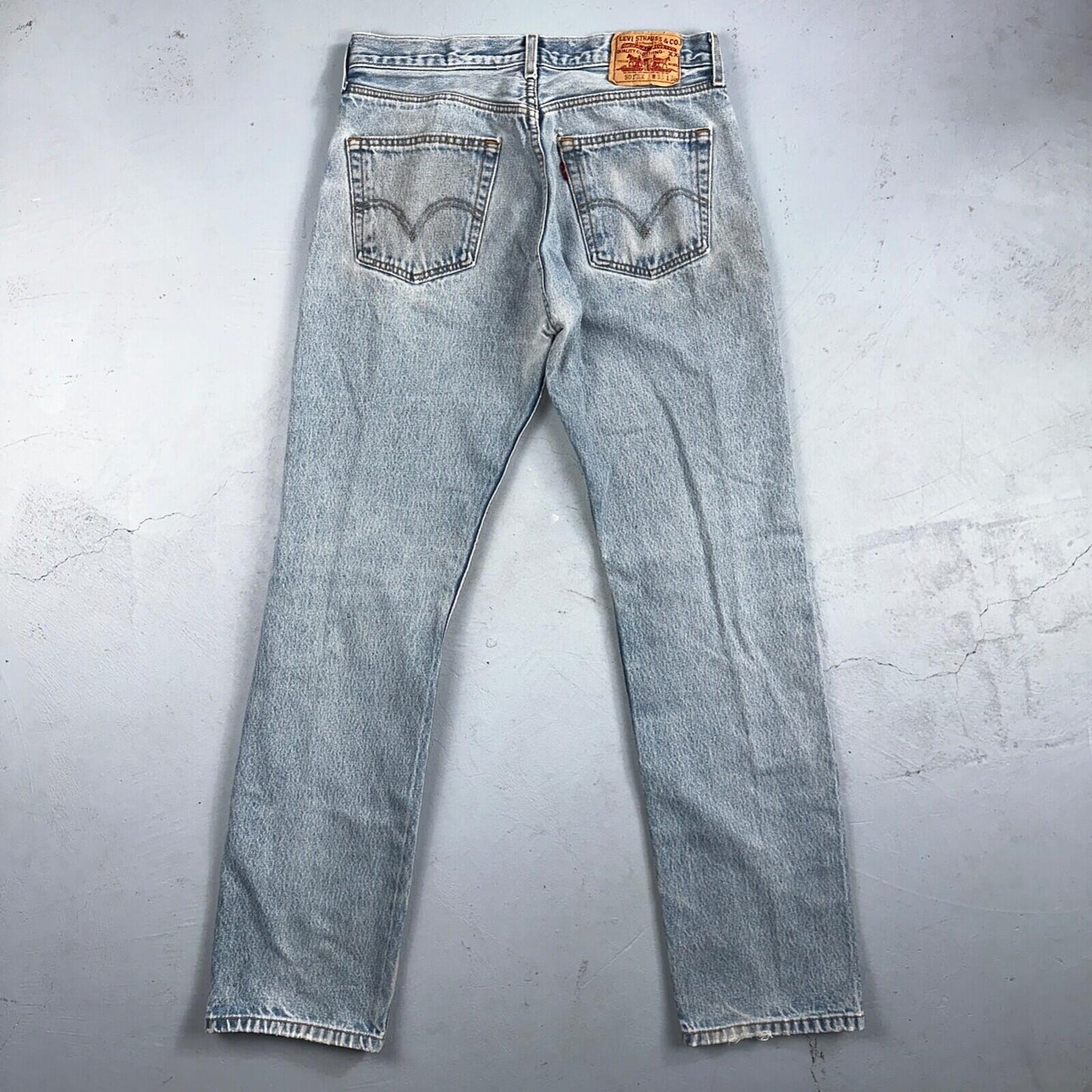 Levis 501 Vintage Y2K XX Straight Leg Jeans 33x36 Light Wash 2000s Act 31x31
