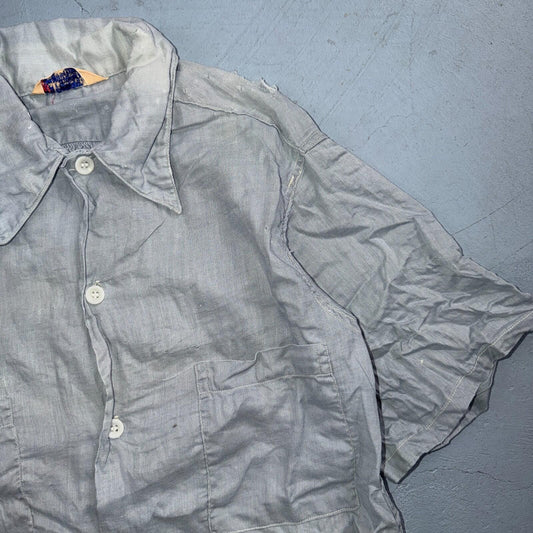 VTG 1950s Hallcrest Sportswear Button Shirt Rockabilly 50s Faded Stained Rare