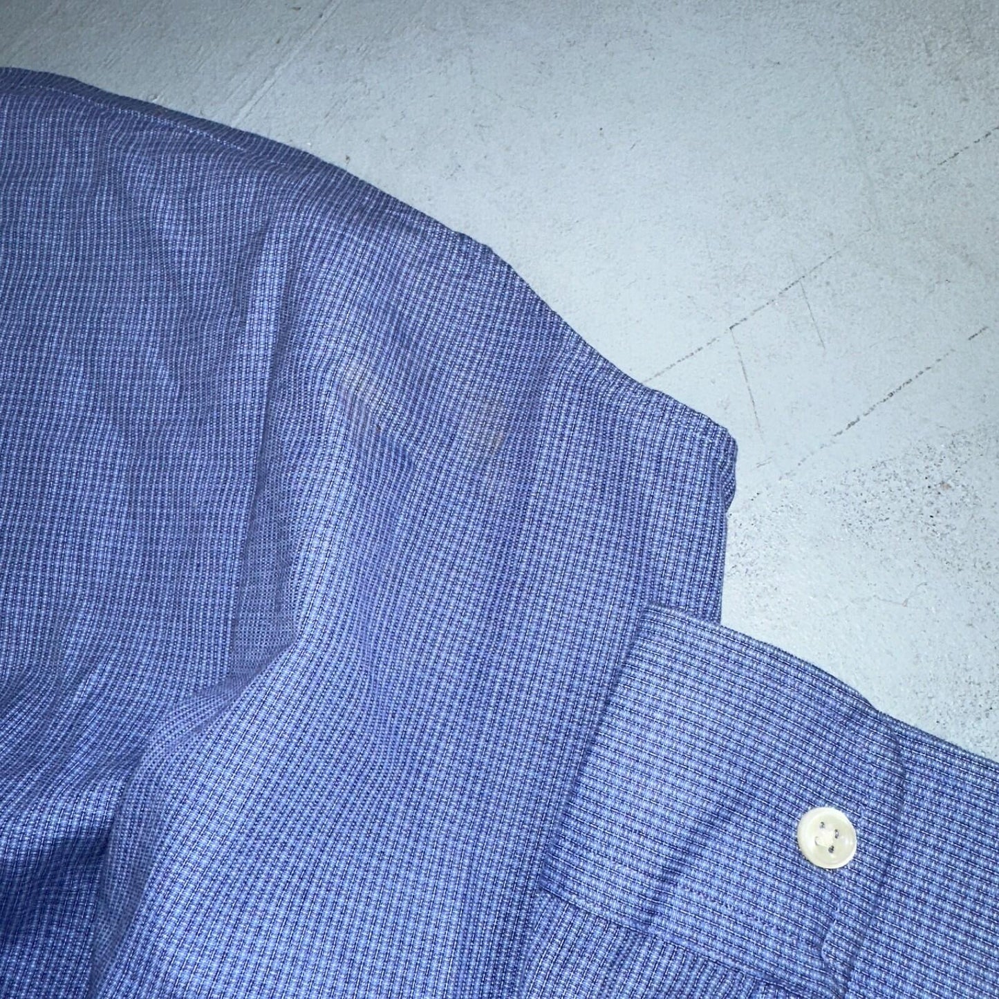 Ralph Lauren Polo VTG Button Down Shirt Men's L Blue Plaid Blake Two-Ply