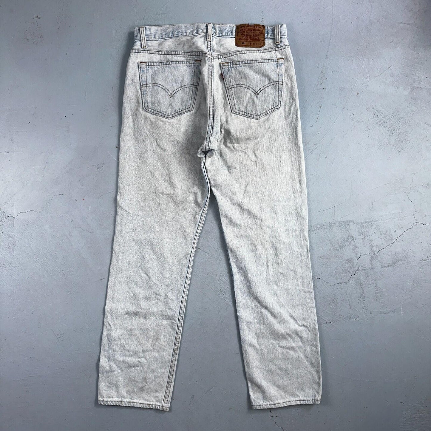 Levis 501 Vintage 90s USA XX Straight Leg Jeans Blue Light Wash 33x30 Act 31x29