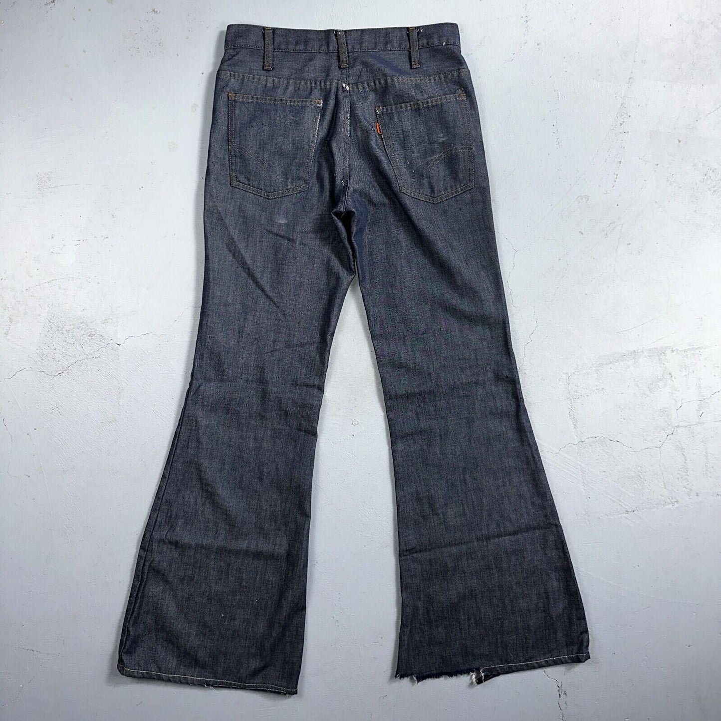 Levis 684 Orange Tab VTG Big Bell Dark Wash Bell Bottom Flare Jeans Sz 29x32