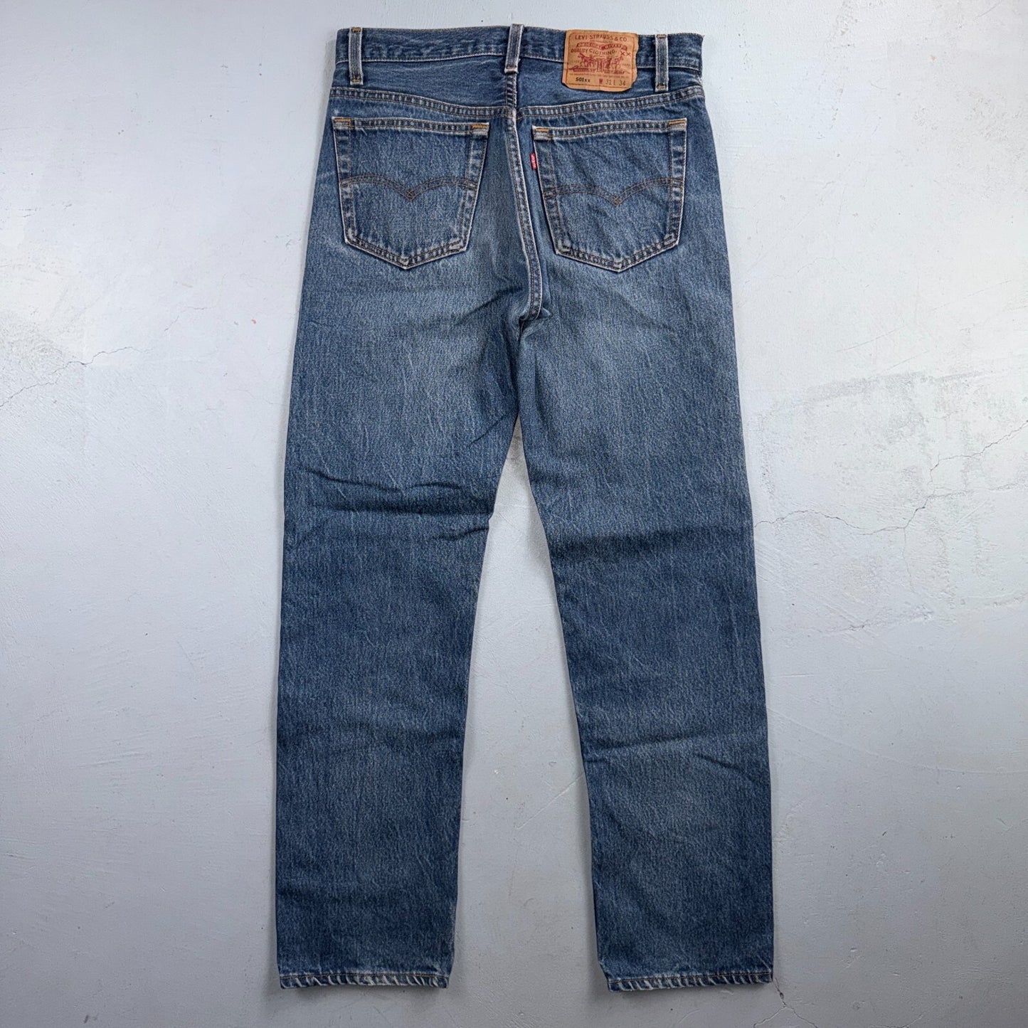 Levis 501 Vintage 90s USA XX Straight Leg Jeans Blue Altered 31x34 Act 30x29