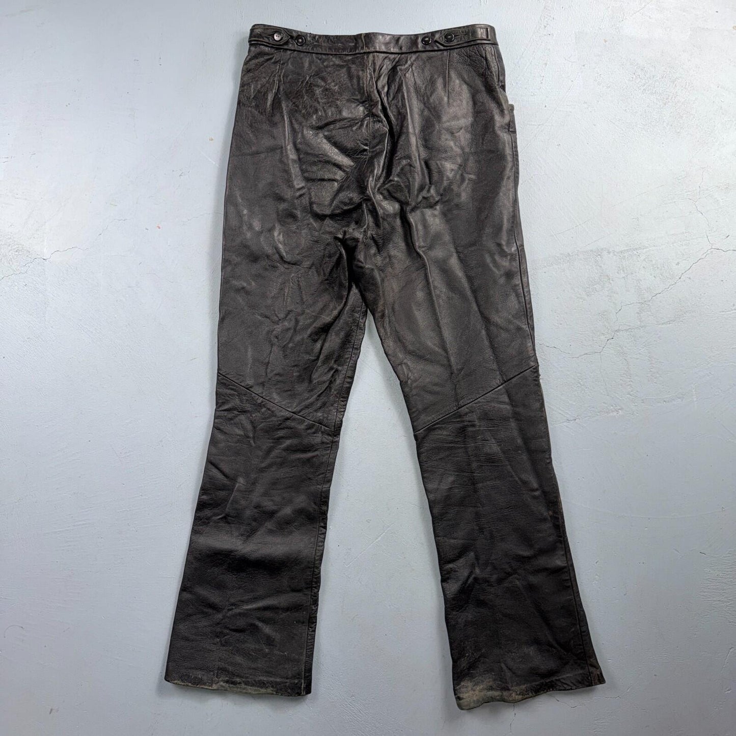 VTG 1950s 1960s Black Leather Motorcycle Pants 31x31 Rockabilly 50s 60s Buco Sty