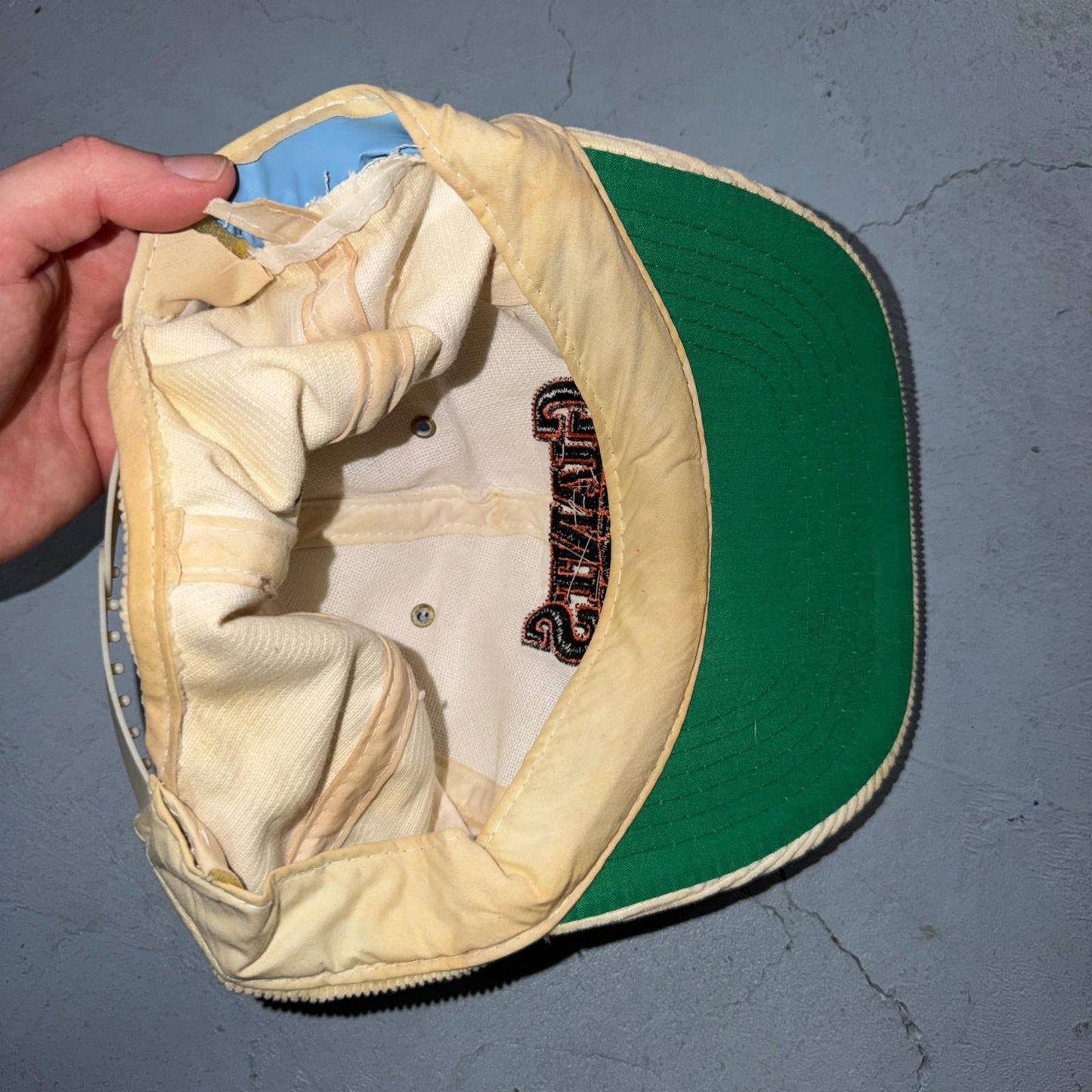 VTG Corduroy San Francisco Giants Snapback White Hat Cap Hat Giants Vision