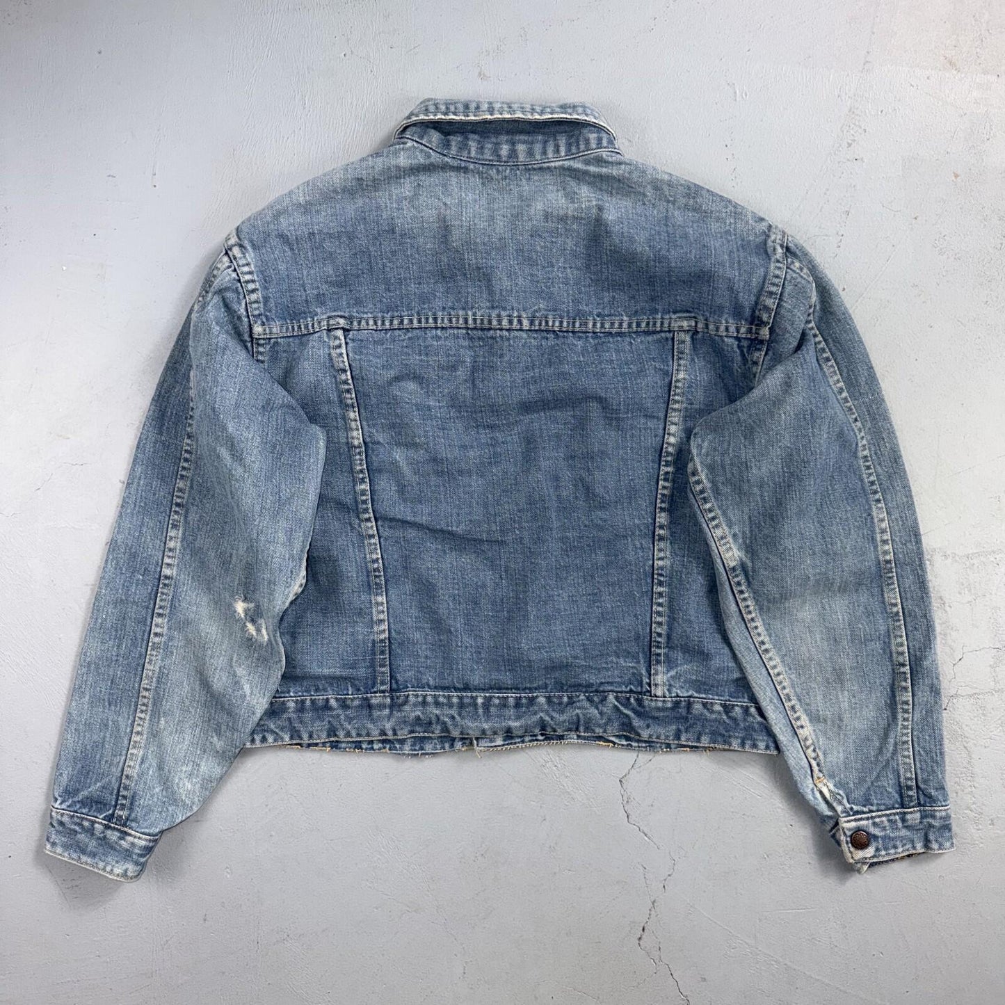 VTG Penneys Ranch Craft Selvedge Denim Jacket Cotton Type 2 Rockabilly 60s