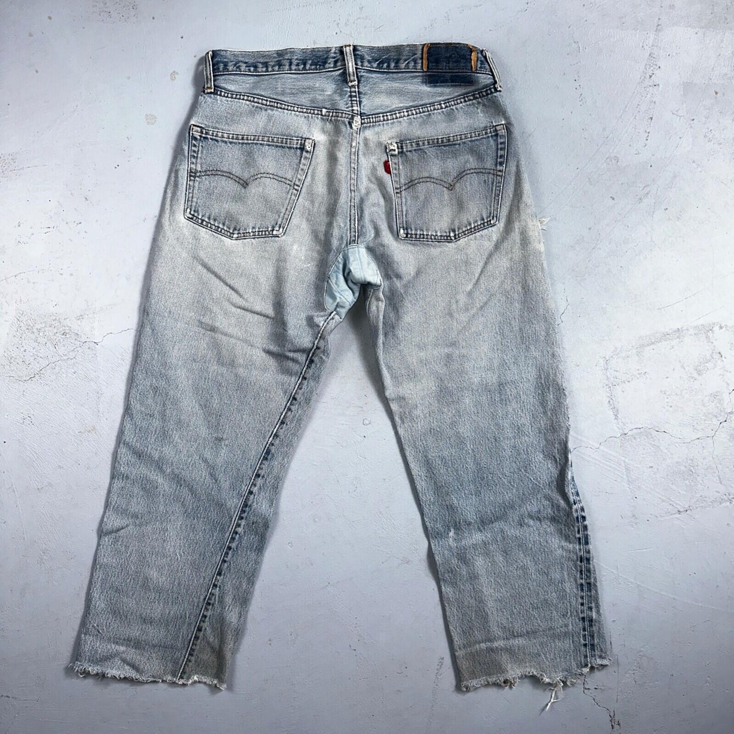 Levis 501 Vintage 80s Redline Selvedge USA XX Jeans Thrashed 36x30 Act 33x26