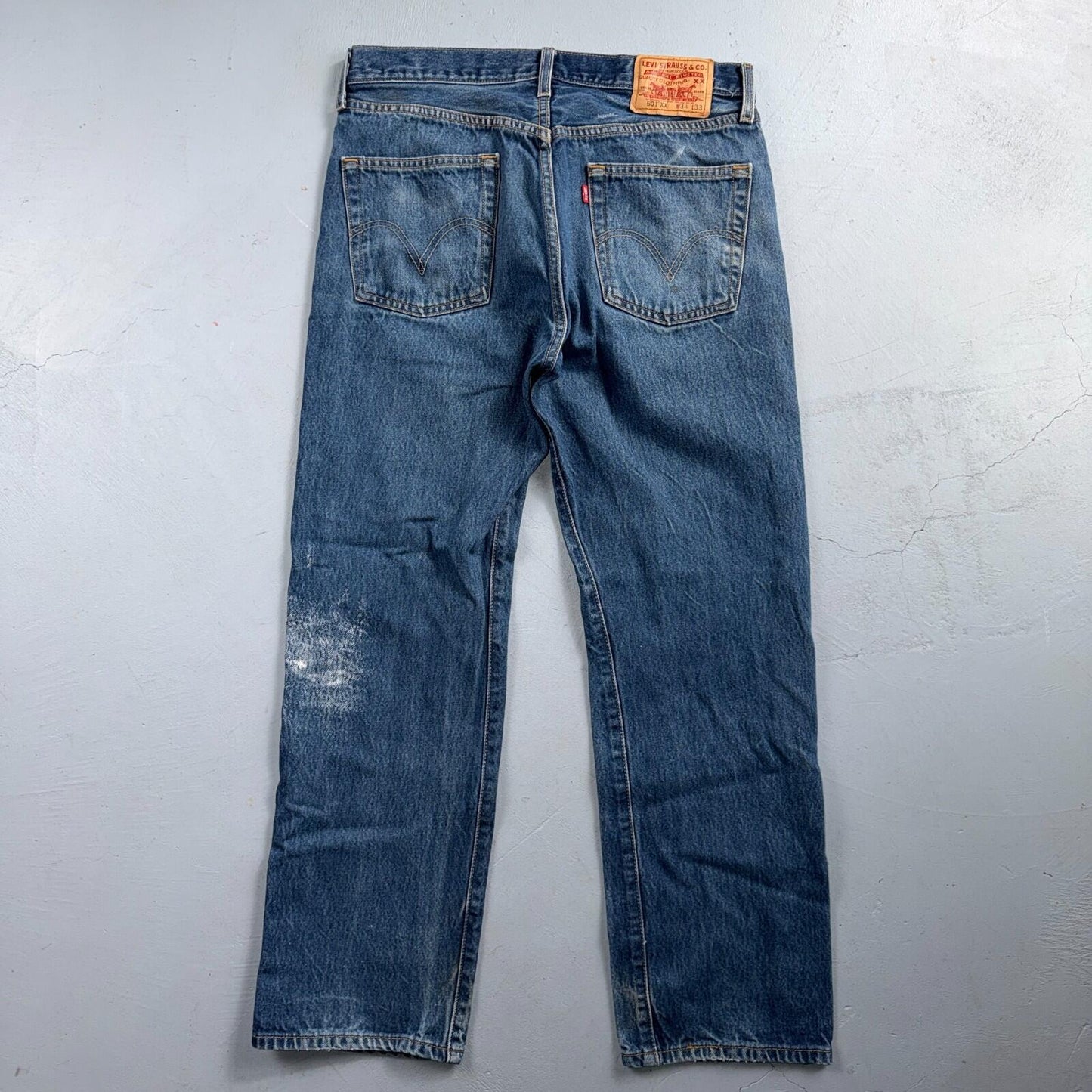 Levis 501 Vintage Y2K XX Straight Leg Jeans Blue Med Wash 34x33 Act 33x30
